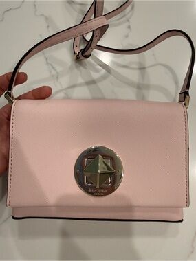kate spade Light Pink Saffiano Crossbody Bag with Gold Accent